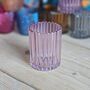 Flute Glass Pink Medium Tea Light Holder, thumbnail 2 of 2