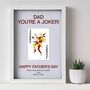 Personalised Father's Day Joker Playing Card Glass Printed Frame, thumbnail 1 of 3