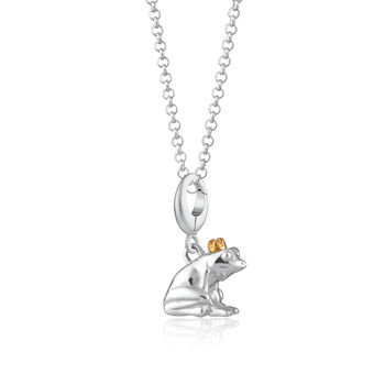 Sterling Silver Frog Charm Necklace, 2 of 5