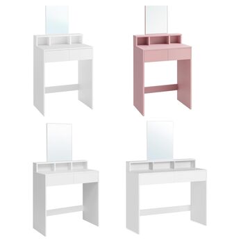 Dressing Table With Large Mirror Modern Style White, 9 of 10