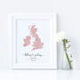 Personalised Wedding Engagement Personalised Map Print, thumbnail 5 of 10