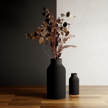 Large Midnight Black 'Bottle' Vase For Dried Flowers, 2 of 10