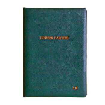 Personalised Luxury Leather Dinner Party Book, 4 of 12