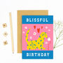 Flower Loving Dog Blissful Birthday Greetings Card, thumbnail 4 of 4