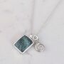 The Duo Emerald Necklace, Sterling Silver, thumbnail 4 of 11