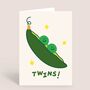Baby Twins Card Congrats Two Sweet Peas, thumbnail 3 of 3