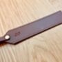 Personalised Stamped Leather Bookmark, Conker Brown, thumbnail 3 of 9