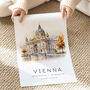 European City Landmark Travel Poster Of Vienna Austria, thumbnail 3 of 7