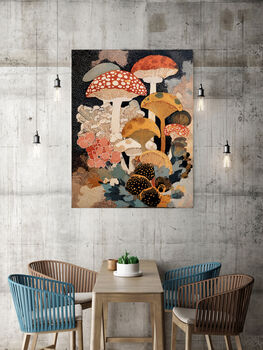 Japanese Mushroom Art Print, 4 of 4