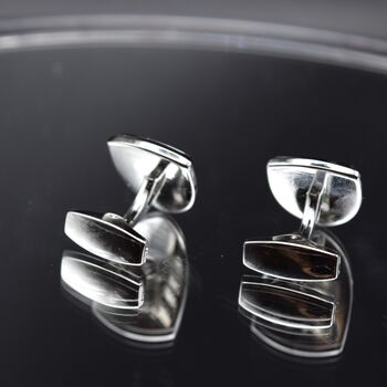 Ferrari Shield Cufflinks Luxury Car Gift For Men Black And Gold Design, 4 of 6