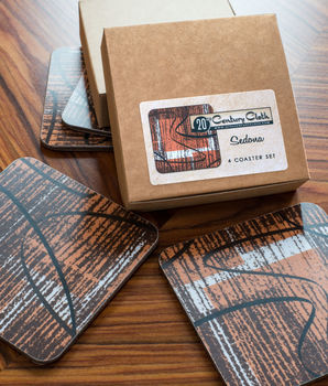 Boxed Set Of Midcentury 'Sedona' Coasters, 2 of 2