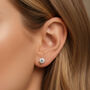 Small Silver Solitaire Diamond Simulant Stud Earrings, thumbnail 1 of 3