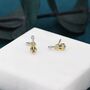 Tiny Violin Stud Earrings In Sterling Silver, thumbnail 6 of 11