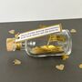 Personalised Gold Paper Ship In A Bottle – Golden Anniversary Gift, thumbnail 1 of 12