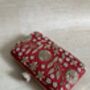 Red Handcrafted Raw Silk Clutch Bag, thumbnail 4 of 10