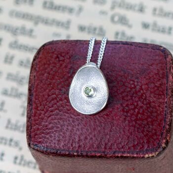 Silver Delicate Birthstone Sea Buttons Pendant, 7 of 8