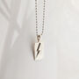 Men's Silver Lightning Bolt Message Necklace, thumbnail 3 of 12