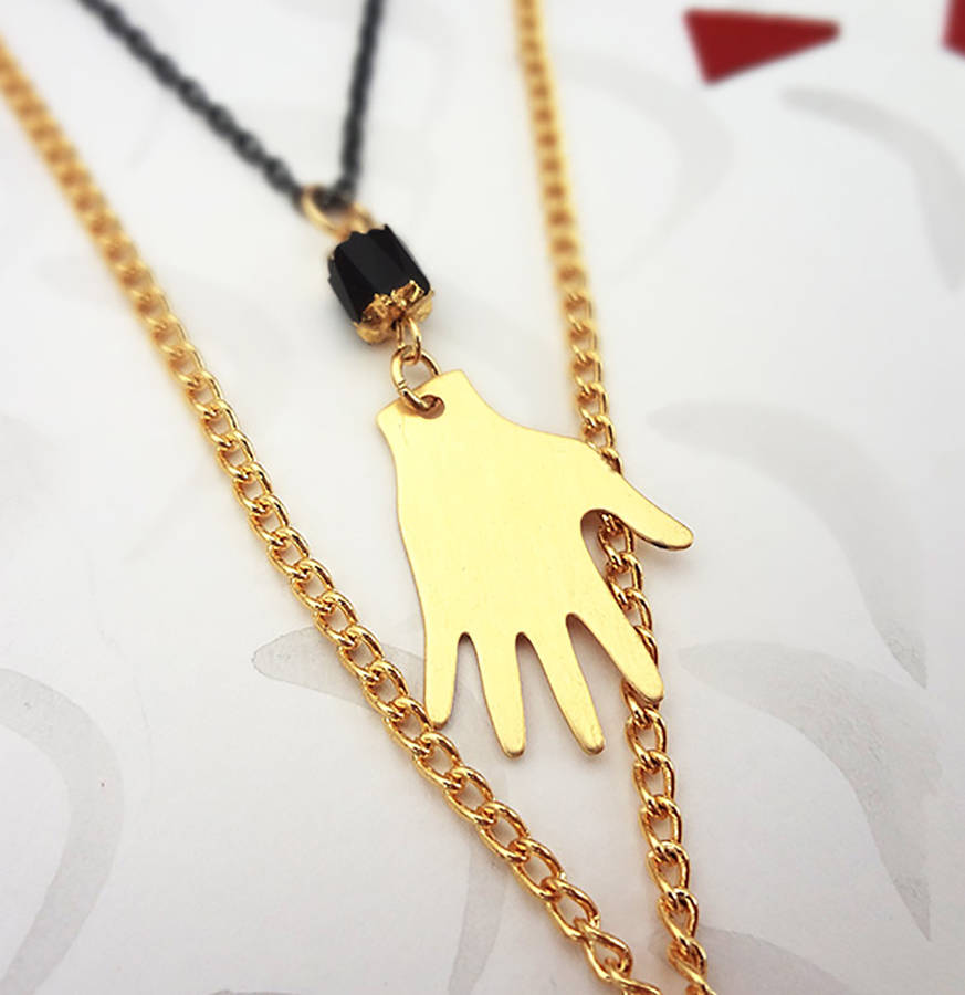 reaching hands locket necklace by bonbi forest | notonthehighstreet.com