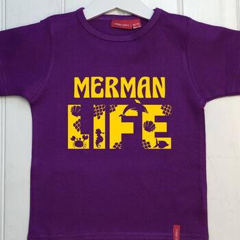 Personalised Boys Merman Life T Shirt, 3 of 8