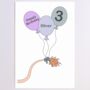 Personalised Dinosaur Balloons Birthday Card, thumbnail 6 of 8