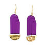Art Deco Purple Fountain Brass Earrings, thumbnail 1 of 6