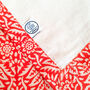 Bagru Block Printed Indian Table Runner, Red And White, thumbnail 9 of 11