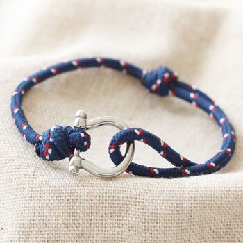 Nautical Cord Stainless Steel Clasp Bracelet, 5 of 7