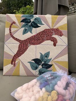 Leopard Tapestry Kit With 100% British Wool, 2 of 6