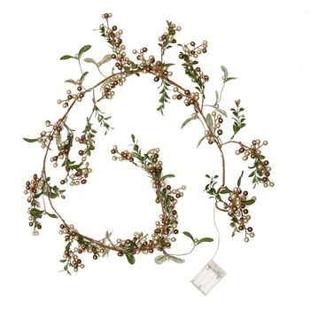 Copper Berry Light Up Christmas Garland, 2 of 7