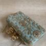 Mint Green Handcrafted Flower Clasp Clutch Bag, thumbnail 6 of 9