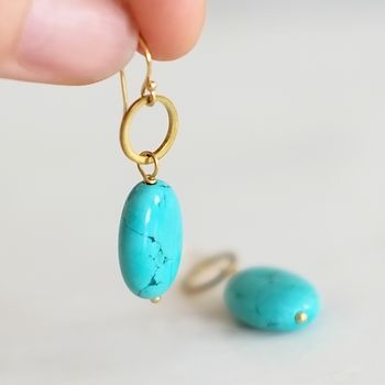 Turquoise And Circle Earrings, 4 of 8