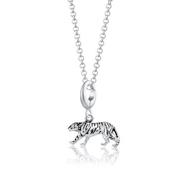 Tiger Charm Necklace, Sterling Silver Or Gold Plated, 3 of 11