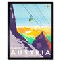 Austria Sport Ski Alps Alpine Snow Skiing Art Print, thumbnail 1 of 3