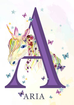 Personalised Unicorn Alphabet Poster, 10 of 12