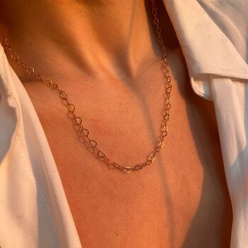 Hearts Love Chain Necklace In Sterling Silver, 7 of 8