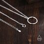 Sterling Silver Minimal Skinny Circle Pendant Necklace, thumbnail 5 of 12