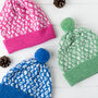 Bright Leopard Knitted Pom Pom Hat, thumbnail 1 of 11