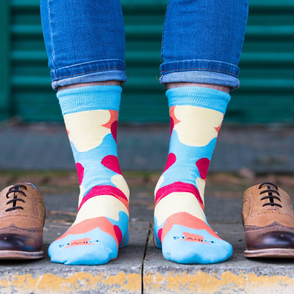 homeless bubble pop blue sock by stand4 socks | notonthehighstreet.com