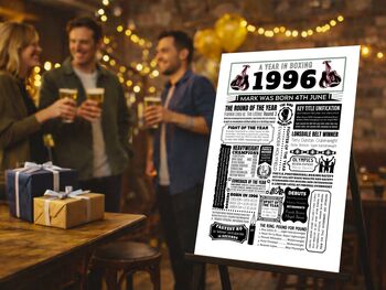 Personalised 30th Birthday Boxing Poser, Custom Fight Gift, 12 of 12