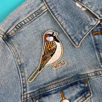 R.S.P.B. House Sparrow Bird Sew On Patch, 2 of 2