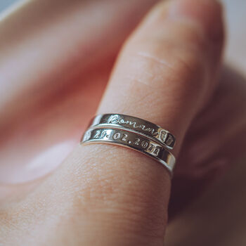 First Mother's Day Personalised Adjustable Silver Ring, 3 of 6