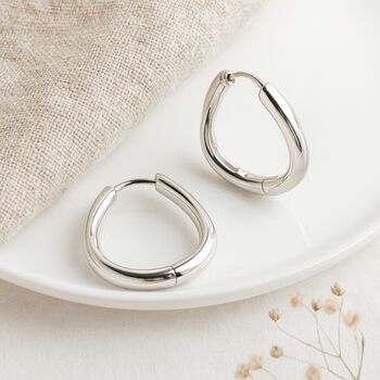 Recycled Sterling Silver Infinity Twist Hoop Earrings – 25mm, 2 of 4