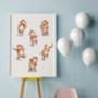 Adorable Dancing Mammoths Print For Nursery Or Playroom, thumbnail 3 of 3