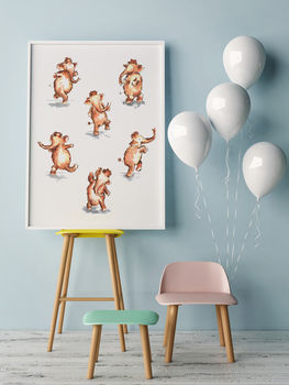 Adorable Dancing Mammoths Print For Nursery Or Playroom, 3 of 3