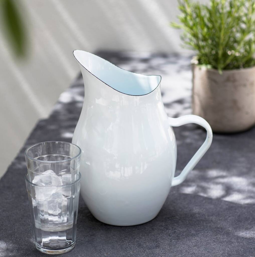 White Enamel Water Jug By Marquis & Dawe