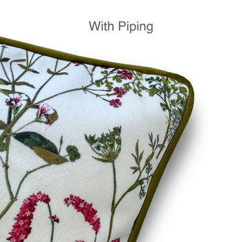 Luxury Super Soft Velvet Cushion Welsh Meadow Floral With Optional Piping, 2 of 8