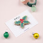 Wooden Holly Brooch, thumbnail 1 of 4