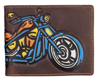 Biker Design Men's Bifold Leather Wallet, 4 of 8