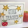Star Teacher Embroidered Card, thumbnail 2 of 2