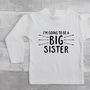 Monochrome New Sibling Announcement T Shirt, thumbnail 4 of 7